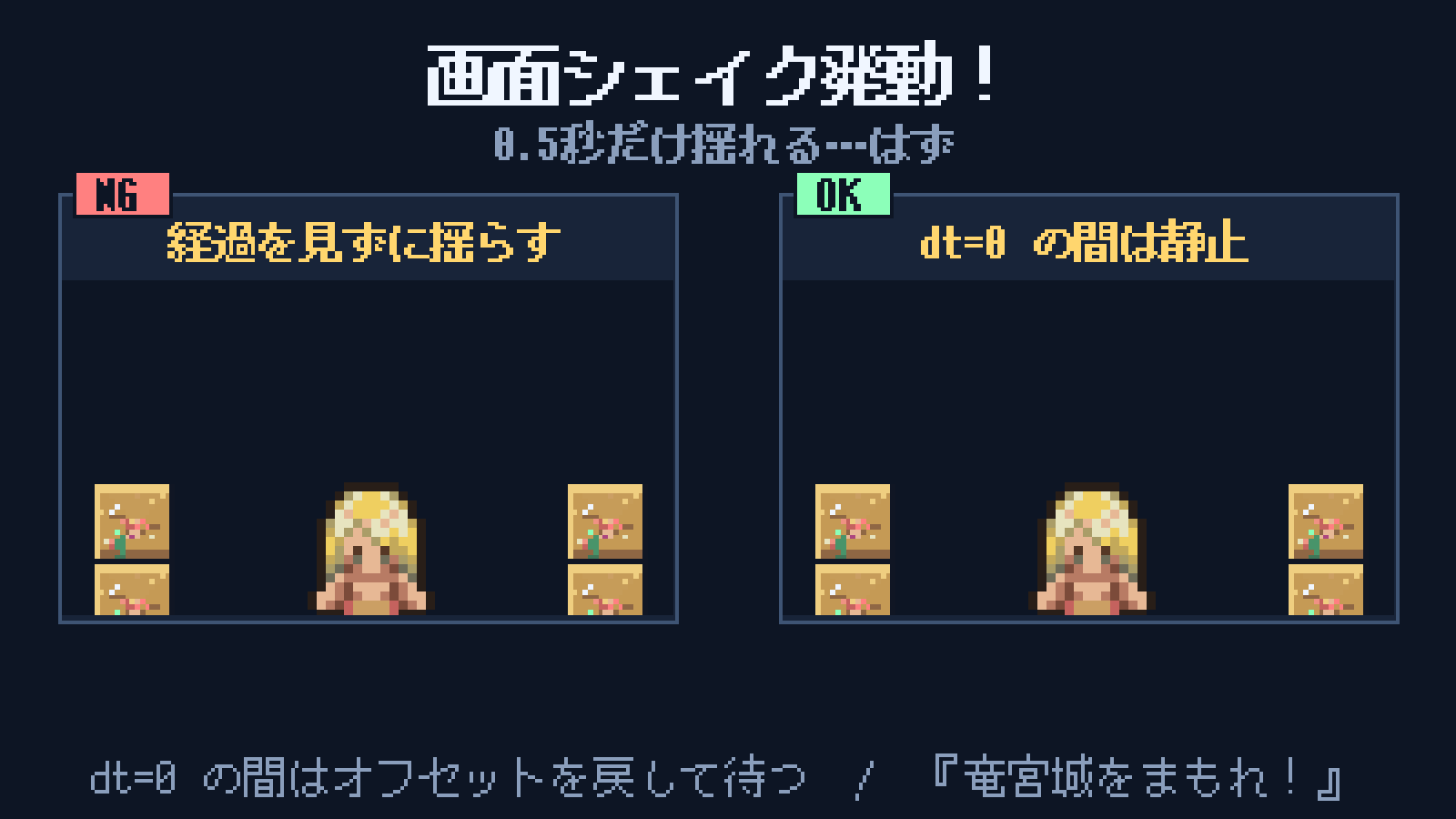 dt=0で画面シェイクが永久に揺れる
